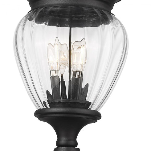 Z-Lite Davina 3 Light Outdoor Post Mounted Fixture in Black Finish Model: 5016PHMR-5011P-BK