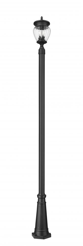 Z-Lite Davina 3 Light Outdoor Post Mounted Fixture in Black Finish Model: 5016PHMR-5011P-BK