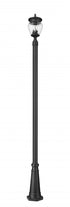 Z-Lite Davina 3 Light Outdoor Post Mounted Fixture in Black Finish Model: 5016PHMR-5011P-BK