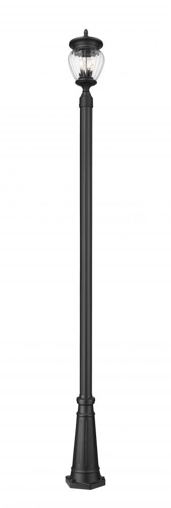 Z-Lite Davina 3 Light Outdoor Post Mounted Fixture in Black Finish Model: 5016PHMR-5011P-BK