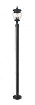 Z-Lite Davina 3 Light Outdoor Post Mounted Fixture in Black Finish Model: 5016PHMR-5012P-BK