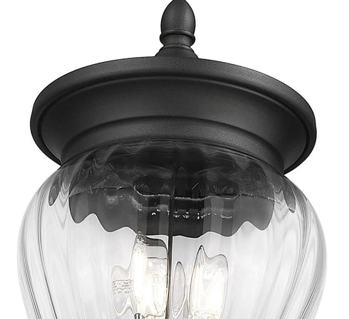 Z-Lite Davina 3 Light Outdoor Post Mounted Fixture in Black Finish Model: 5016PHMR-5012P-BK