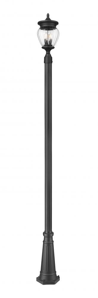 Z-Lite Davina 3 Light Outdoor Post Mounted Fixture in Black Finish Model: 5016PHMR-519P-BK