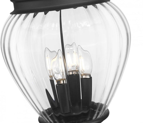 Z-Lite Davina 3 Light Outdoor Post Mounted Fixture in Black Finish Model: 5016PHMR-519P-BK