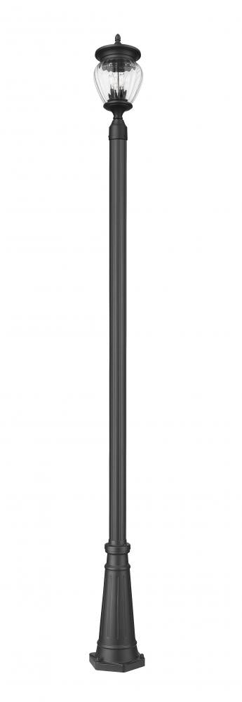 Z-Lite Davina 3 Light Outdoor Post Mounted Fixture in Black Finish Model: 5016PHMR-519P-BK