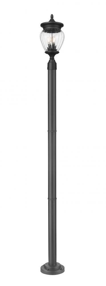 Z-Lite Davina 3 Light Outdoor Post Mounted Fixture in Black Finish Model: 5016PHMR-567P-BK