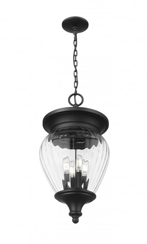 Z-Lite Davina 4 Light Outdoor Chain Mount Ceiling Fixture in Black Finish Model: 5016CHB-BK