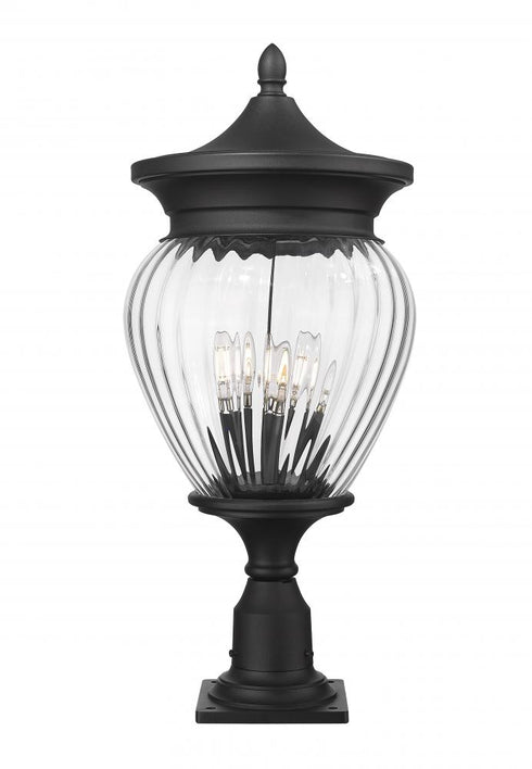 Z-Lite Davina 4 Light Outdoor Pier Mounted Fixture in Black Finish Model: 5016PHBR-533PM-BK