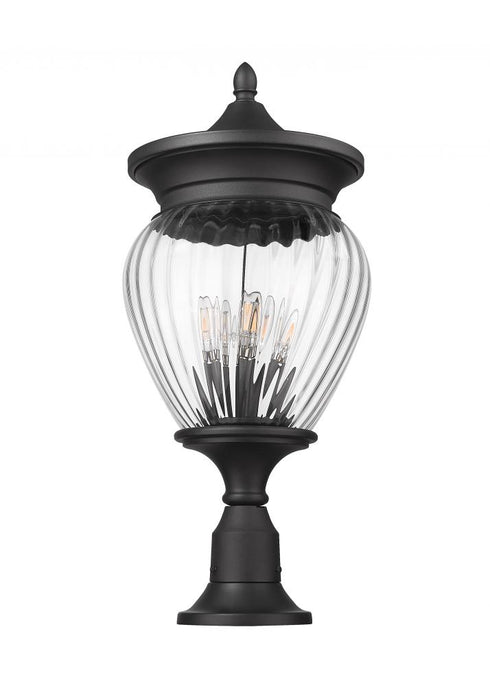 Z-Lite Davina 4 Light Outdoor Pier Mounted Fixture in Black Finish Model: 5016PHBR-553PM-BK