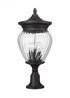 Z-Lite Davina 4 Light Outdoor Pier Mounted Fixture in Black Finish Model: 5016PHBR-553PM-BK