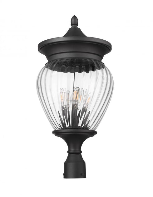 Z-Lite Davina 4 Light Outdoor Post Mount Fixture in Black Finish Model: 5016PHBR-BK