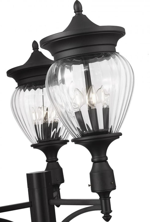 Z-Lite Davina 4 Light Outdoor Post Mounted Fixture in Black Finish Model: 5016PHBR-3-564P-BK