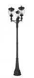 Z-Lite Davina 4 Light Outdoor Post Mounted Fixture in Black Finish Model: 5016PHBR-3-564P-BK