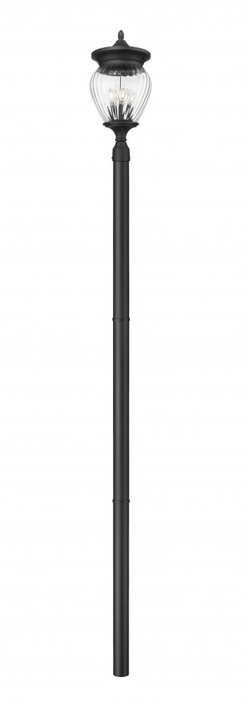 Z-Lite Davina 4 Light Outdoor Post Mounted Fixture in Black Finish Model: 5016PHBR-5009P96-BK