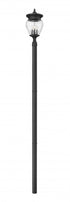 Z-Lite Davina 4 Light Outdoor Post Mounted Fixture in Black Finish Model: 5016PHBR-5009P96-BK