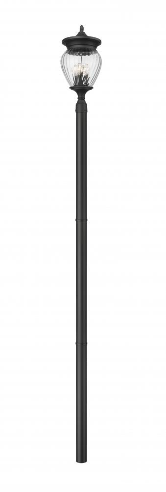 Z-Lite Davina 4 Light Outdoor Post Mounted Fixture in Black Finish Model: 5016PHBR-5009P96-BK