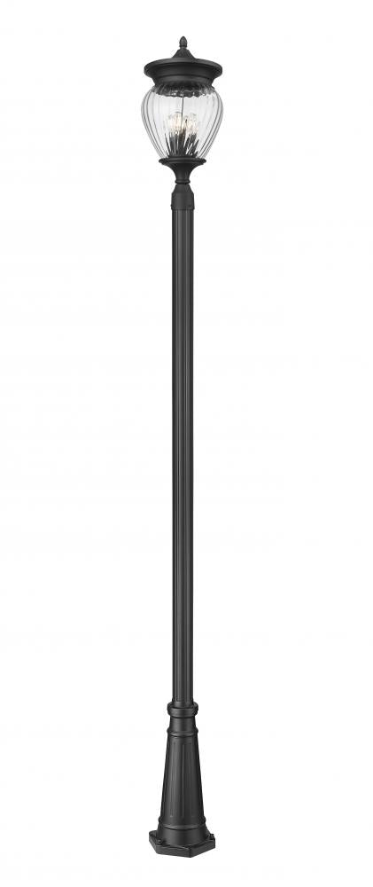 Z-Lite Davina 4 Light Outdoor Post Mounted Fixture in Black Finish Model: 5016PHBR-5011P-BK