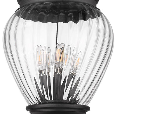 Z-Lite Davina 4 Light Outdoor Post Mounted Fixture in Black Finish Model: 5016PHBR-5011P-BK