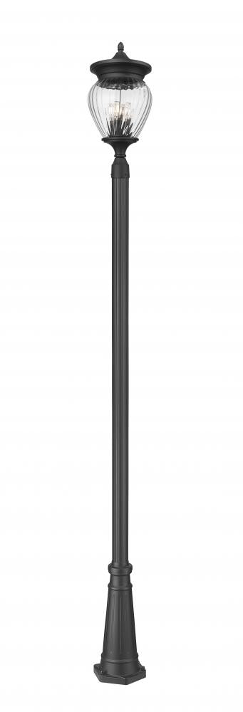 Z-Lite Davina 4 Light Outdoor Post Mounted Fixture in Black Finish Model: 5016PHBR-519P-BK