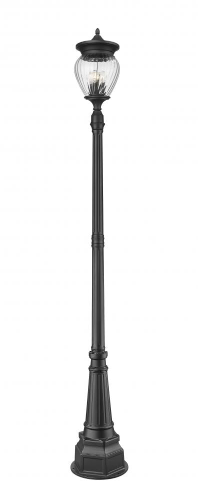Z-Lite Davina 4 Light Outdoor Post Mounted Fixture in Black Finish Model: 5016PHBR-564P-BK