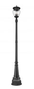 Z-Lite Davina 4 Light Outdoor Post Mounted Fixture in Black Finish Model: 5016PHBR-564P-BK