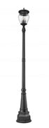 Z-Lite Davina 4 Light Outdoor Post Mounted Fixture in Black Finish Model: 5016PHBR-564P-BK