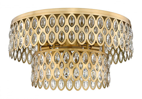 Z-Lite Dealey 12 Light Flush Mount in Heirloom Brass Finish Model: 822F24-HB