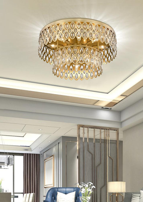 Z-Lite Dealey 12 Light Flush Mount in Heirloom Brass Finish Model: 822F24-HB
