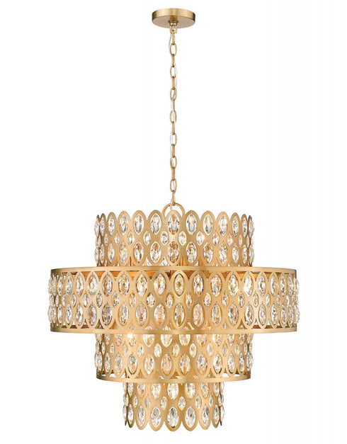 Z-Lite Dealey 13 Light Chandelier in Heirloom Brass Finish Model: 822P26-HB