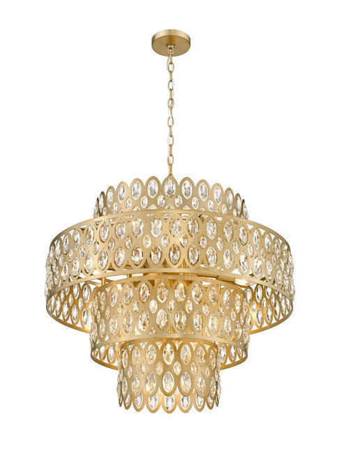Z-Lite Dealey 13 Light Chandelier in Heirloom Brass Finish Model: 822P26-HB