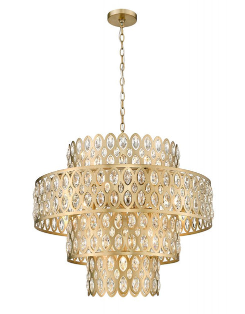 Z-Lite Dealey 13 Light Chandelier in Heirloom Brass Finish Model: 822P26-HB