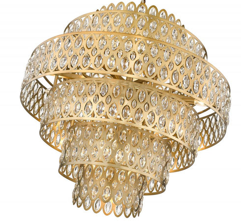 Z-Lite Dealey 17 Light Chandelier in Heirloom Brass Finish Model: 822P32-HB