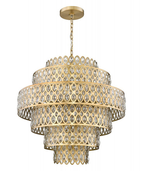 Z-Lite Dealey 17 Light Chandelier in Heirloom Brass Finish Model: 822P32-HB