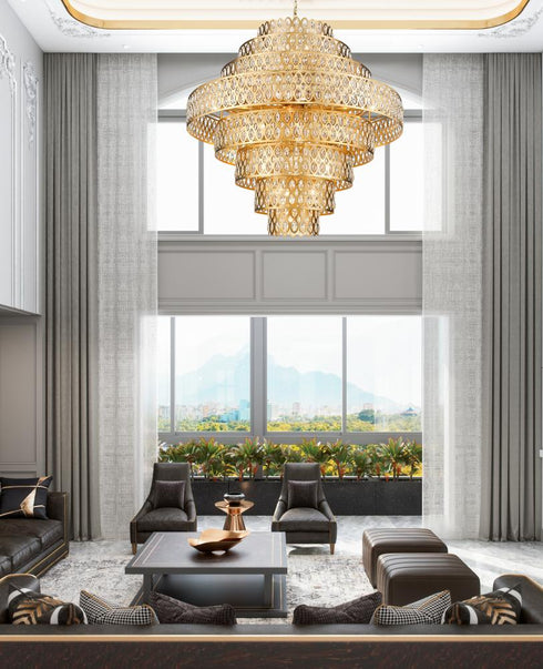 Z-Lite Dealey 25 Light Chandelier in Heirloom Brass Finish Model: 822P45-HB