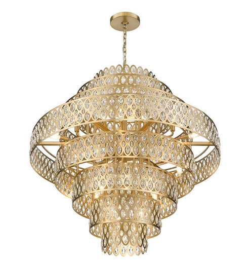 Z-Lite Dealey 25 Light Chandelier in Heirloom Brass Finish Model: 822P45-HB