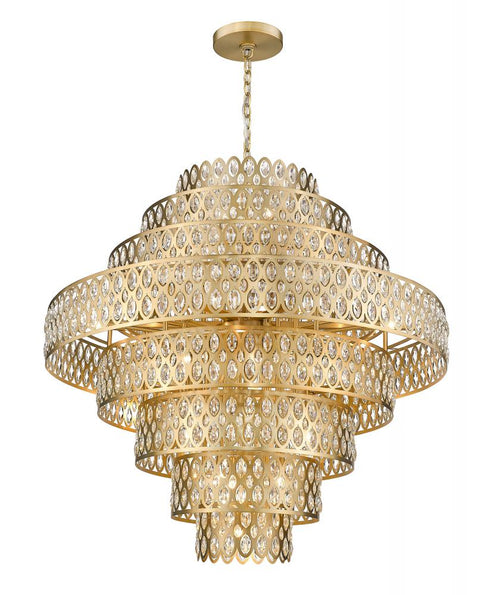 Z-Lite Dealey 25 Light Chandelier in Heirloom Brass Finish Model: 822P45-HB