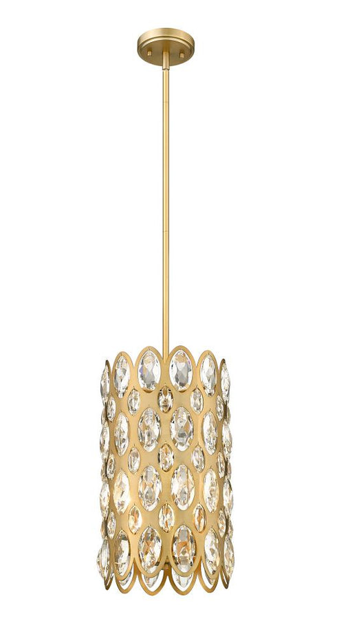 Z-Lite Dealey 3 Light Pendant in Heirloom Brass Finish Model: 822P9-HB