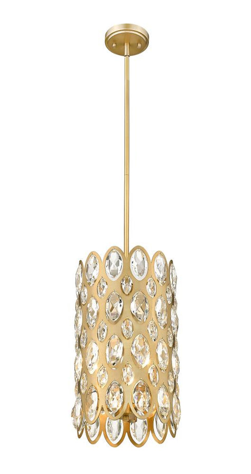Z-Lite Dealey 3 Light Pendant in Heirloom Brass Finish Model: 822P9-HB
