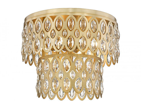 Z-Lite Dealey 5 Light Flush Mount in Heirloom Brass Finish Model: 822F15-HB