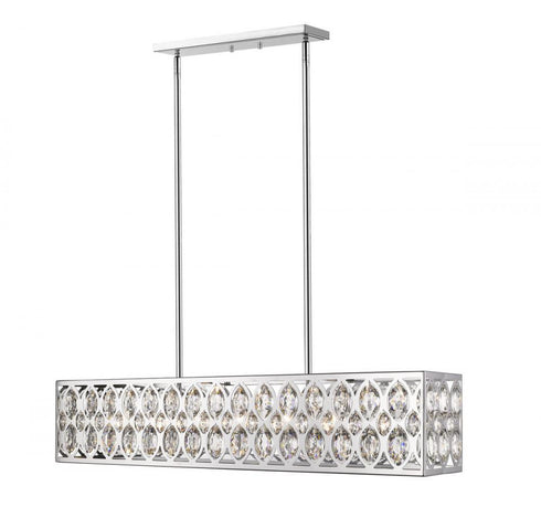 Z-Lite Dealey 7 Light Linear Chandelier in Chrome Finish Model: 6010-42CH