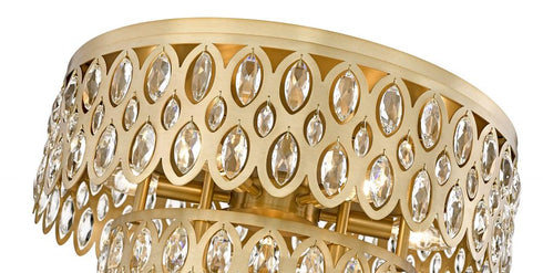 Z-Lite Dealey 9 Light Flush Mount in Heirloom Brass Finish Model: 822F20-HB