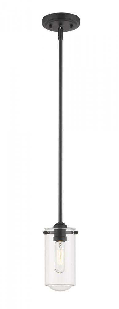Z-Lite Delaney 1 Light Pendant in Brushed Nickel Finish Model: 471MP-BN