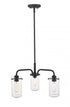 Z-Lite Delaney 3 Light Chandelier in Matte Black Finish Model: 471-3MB
