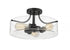 Z-Lite Delaney 3 Light Semi Flush Mount in Matte Black Finish Model: 471SF-MB
