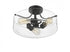 Z-Lite Delaney 3 Light Semi Flush Mount in Matte Black Finish Model: 471SF-MB