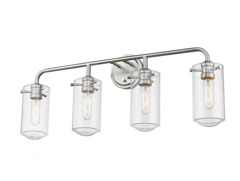 Z-Lite Delaney 4 Light Vanity in Brushed Nickel Finish Model: 471-4V-BN
