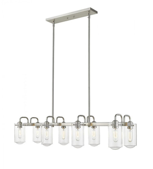 Z-Lite Delaney 8 Light Linear Chandelier in Brushed Nickel Finish Model: 471-8L-BN