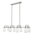 Z-Lite Delaney 8 Light Linear Chandelier in Brushed Nickel Finish Model: 471-8L-BN