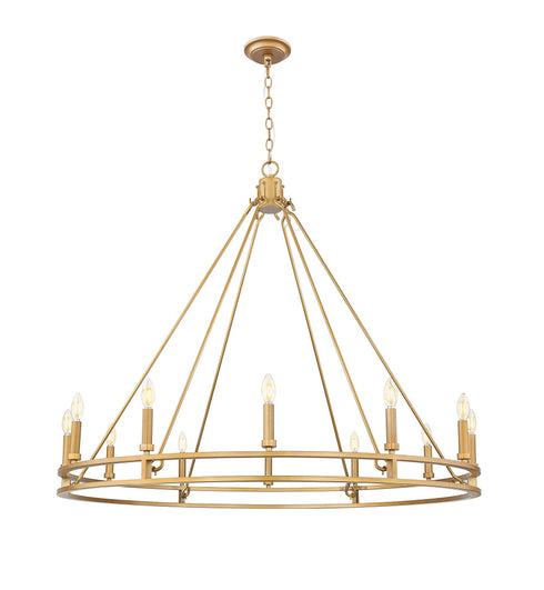 Z-Lite Dennison 12 Light Chandelier in Matte Black Finish Model: 4005-12MB