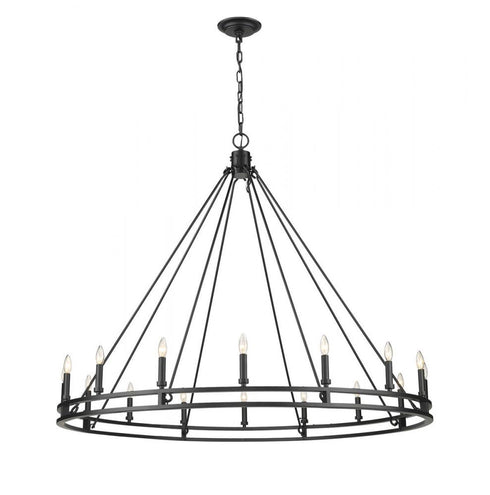 Z-Lite Dennison 16 Light Chandelier in Matte Black Finish Model: 4005-16MB